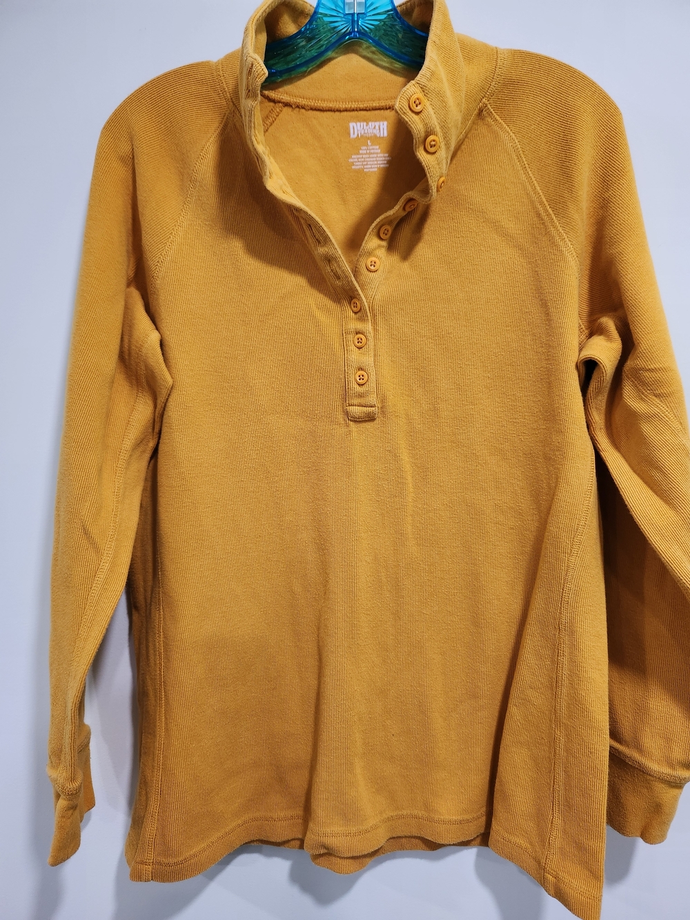 Duluth Trading Co Mustard Snap-Button Pullover